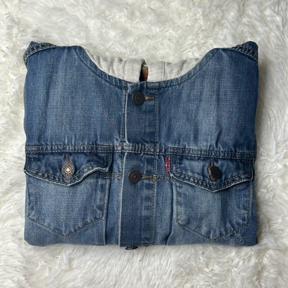Levi's Kids Blue Denim Jacket with Gray Sleeves - Picture 4 of 4
